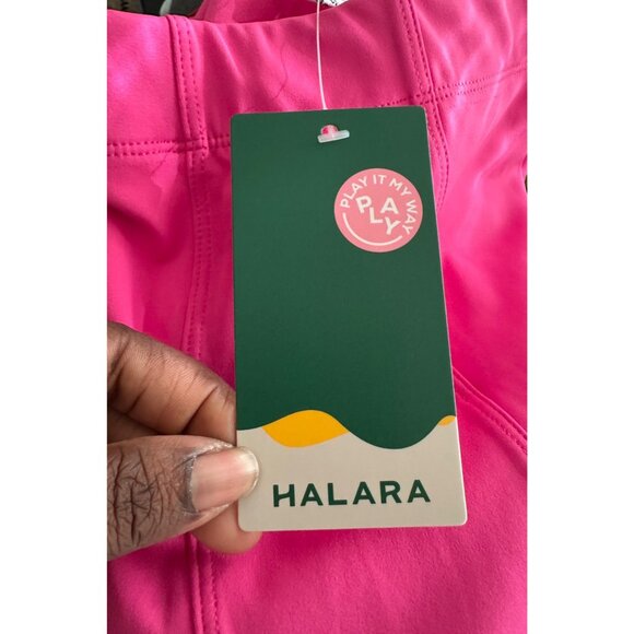 Halara Flared Leg High Waisted Pants Star Print Bubblegum Pink Size S NWT - Picture 4 of 10